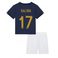 Dětský Fotbalový dres Francie William Saliba #17 MS 2022 Domácí Krátký Rukáv (+ trenýrky)
